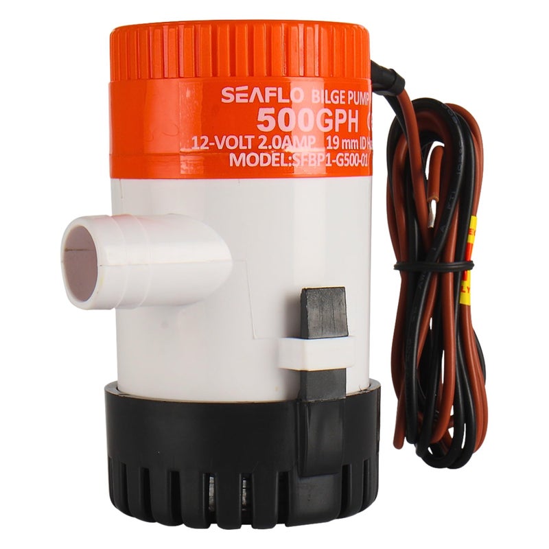 SEAFLO مضخة مياه بحرية SEAFLO 01 Series 500 GPH - 12V، مخرج 3/4"، مضخة غاطسة مع حماية من قفل الهواء، معتمدة CE و Rohs، ضمان 4 سنوات | موثوقة للقوارب والتطبيقات البحرية - Image 1