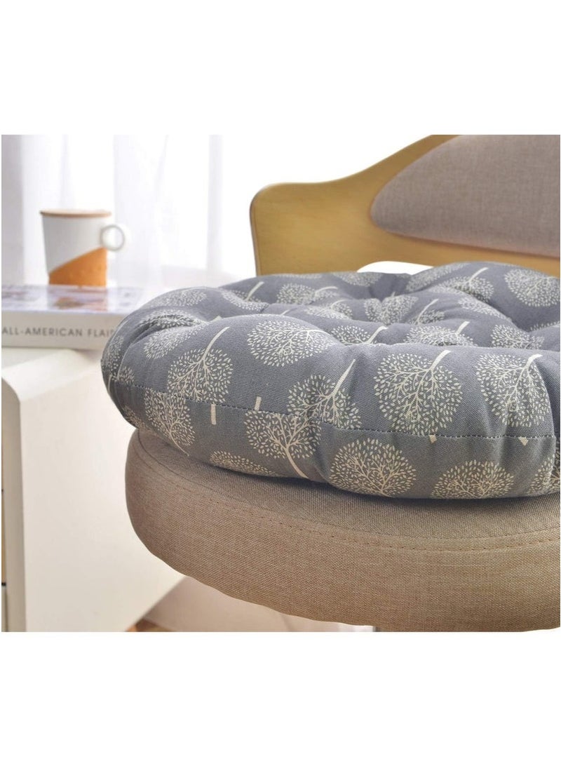 Comfortable Home Office Cotton Linen Breathable Round Chair Cushion - Image 3