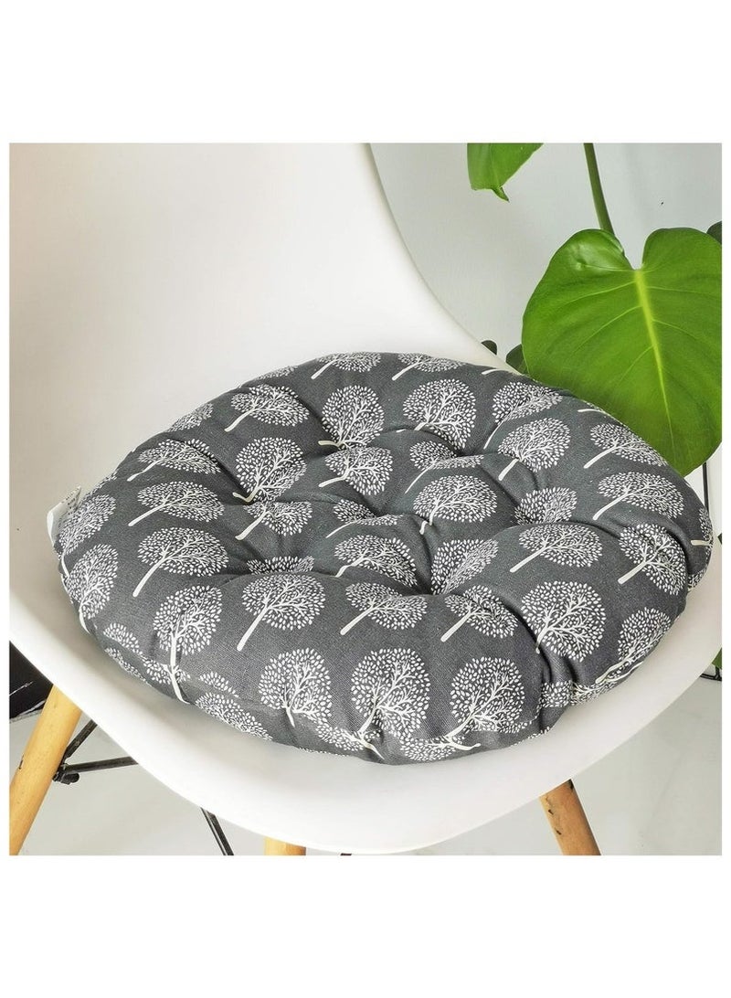 Comfortable Home Office Cotton Linen Breathable Round Chair Cushion - Image 4