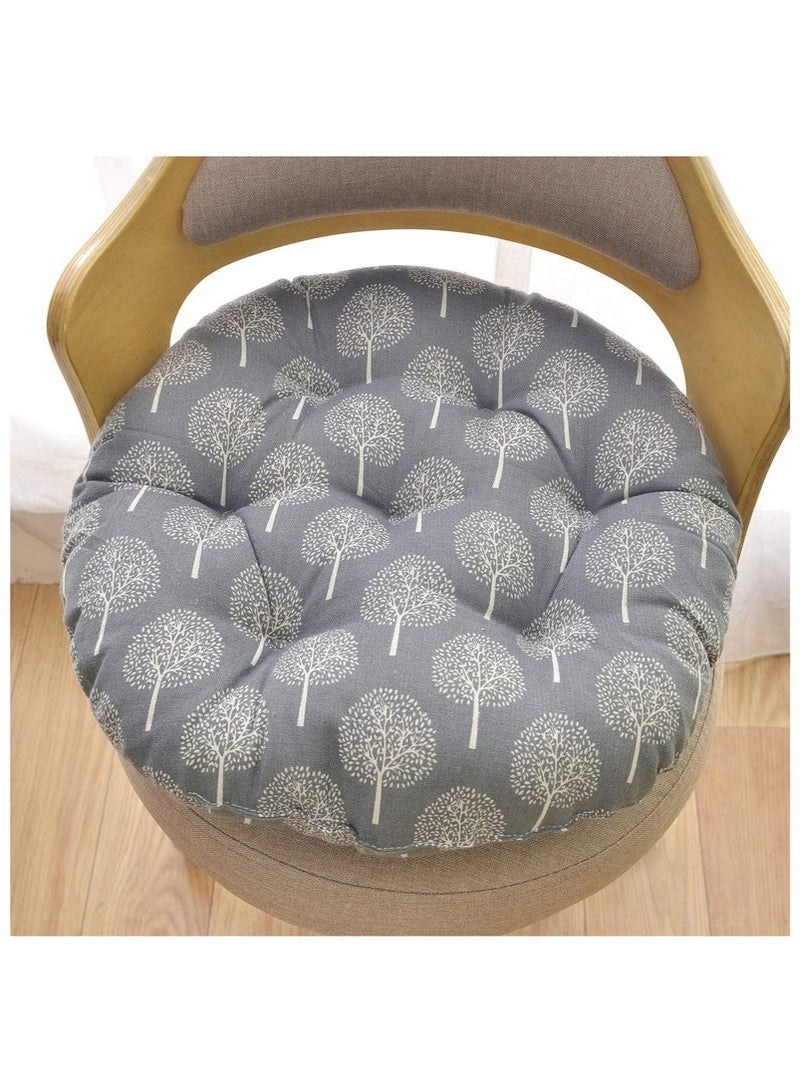Comfortable Home Office Cotton Linen Breathable Round Chair Cushion - Image 2