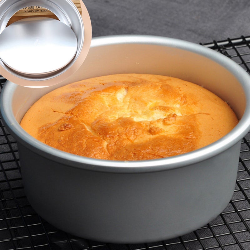 5pcs Aluminum Round Bottom Cake Mold Anode Live Bottom Pie Pan Mini Cake Baking Tray Removable Bakeware Dish Base Cake Tools ( ) - Image 2