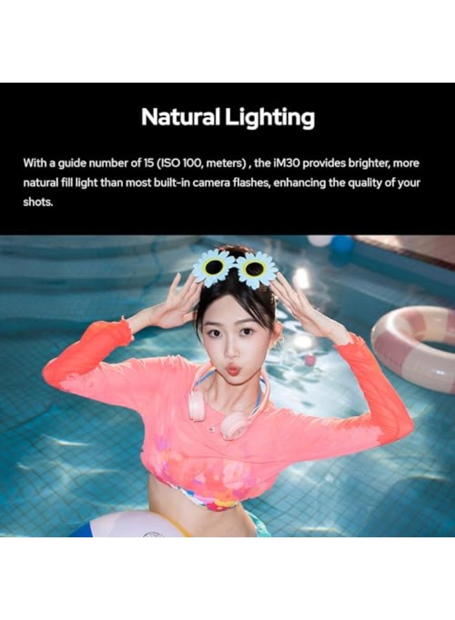 وحدة فلاش مصغرة iM30 Mini Flash Speedlite GN15 بفلاش 13 مستوى، CCT 6500K مع التحكم البصري S1 / S2 لكاميرات سوني، كانون، نيكون، فوجي، أوليمبوس - Image 4