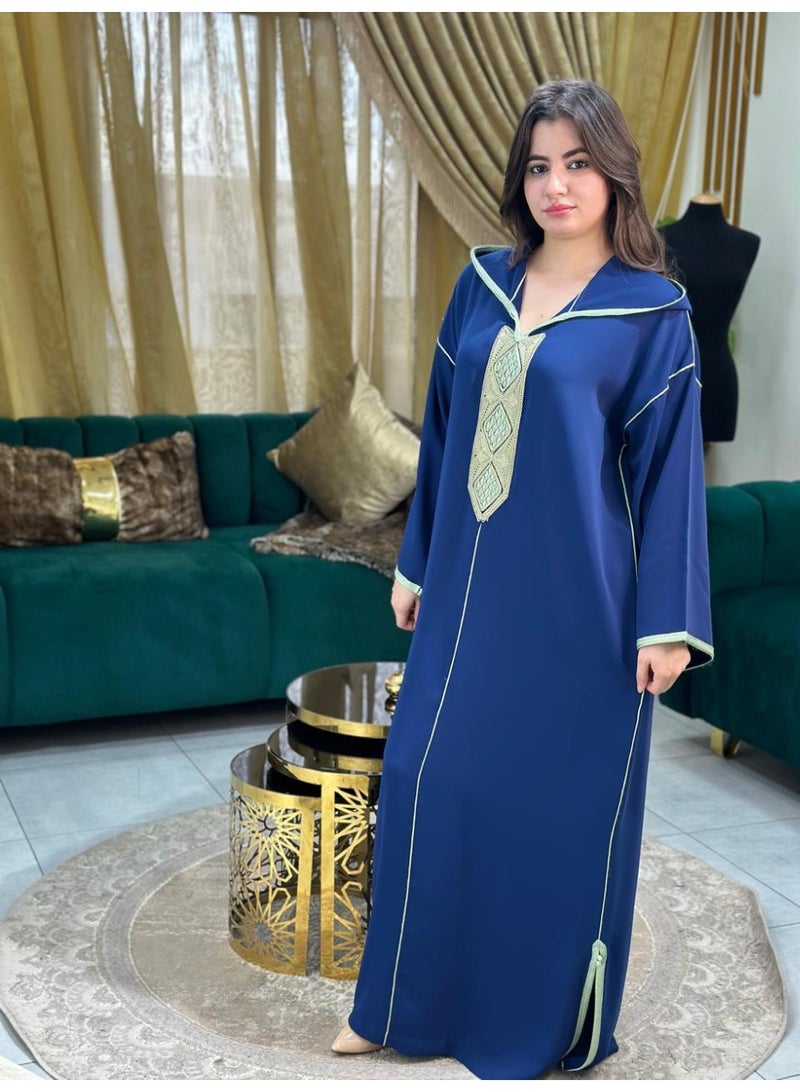 المراكشية خواتین کا جیلابا - لانگ مراکش کافتان | روایتی Kabylen سٹائل عربی لباس | آرام دہ اور پرسکون نرم کریپ فیبرک | خواتین کے لیے لمبی بازو والی جلبیہ - Image 2