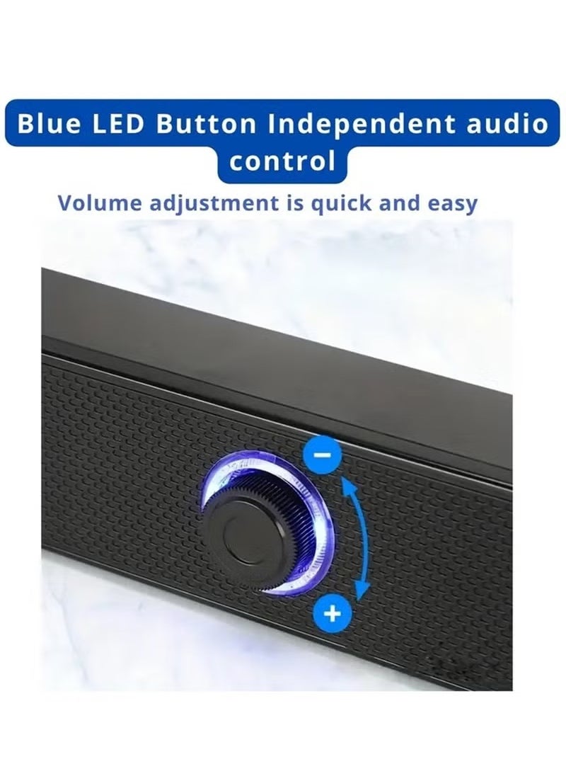 Arabest Computer Speakers, USB Powered PC Speakers Wired Stereo Desktop Speakers for Computer, Desktop, Laptop, PC, Pad, Cellphone  - Image 4