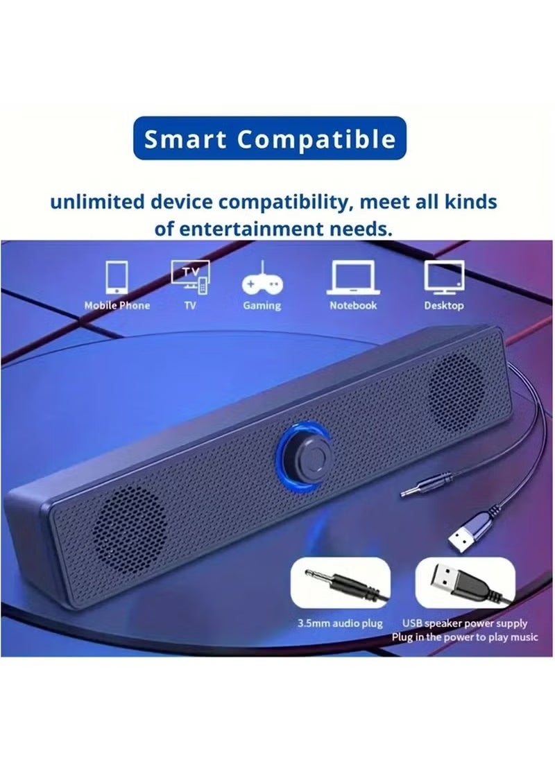 Arabest Computer Speakers, USB Powered PC Speakers Wired Stereo Desktop Speakers for Computer, Desktop, Laptop, PC, Pad, Cellphone  - Image 5