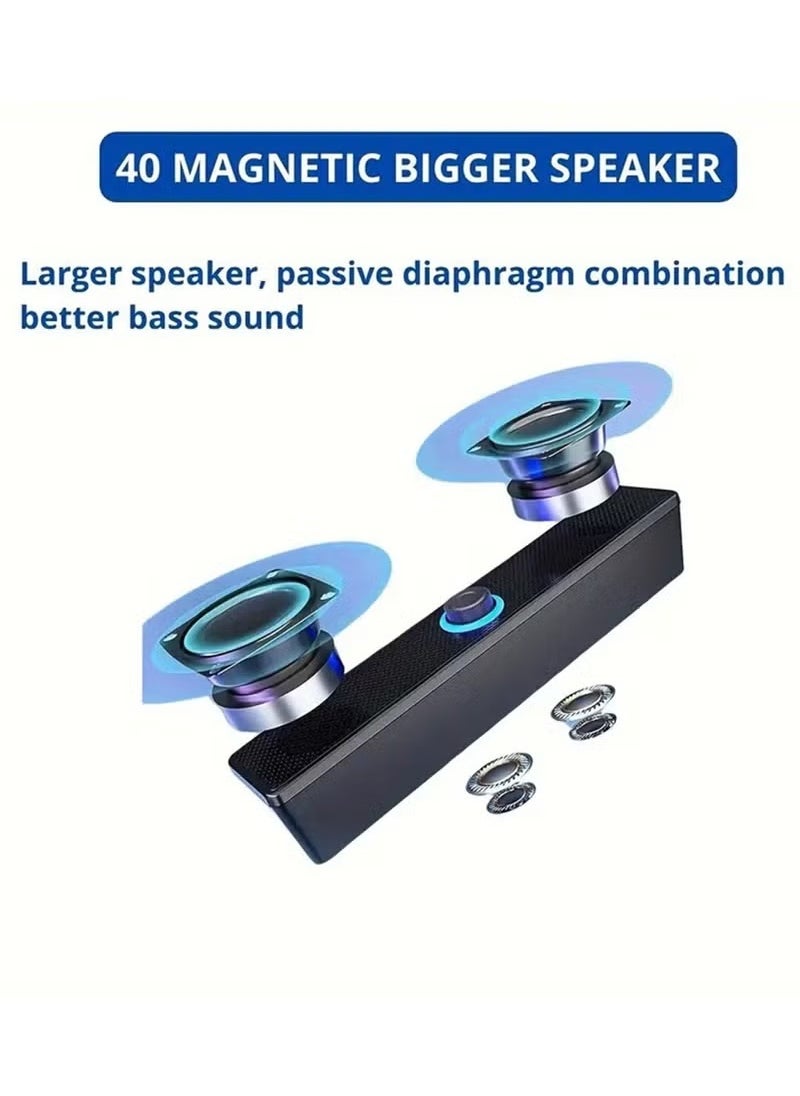 Arabest Computer Speakers, USB Powered PC Speakers Wired Stereo Desktop Speakers for Computer, Desktop, Laptop, PC, Pad, Cellphone  - Image 2