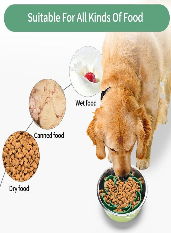 XIAOZHIHUI Slow Feeder Dog Bowls Insert,Third Generation upgradedSuper Firm Eating Bowl（Cuttable） for Large Breed and Medium Small Size Compatible with Regular Elevated Metal Glass Dog Bowl (Green) - Image 4