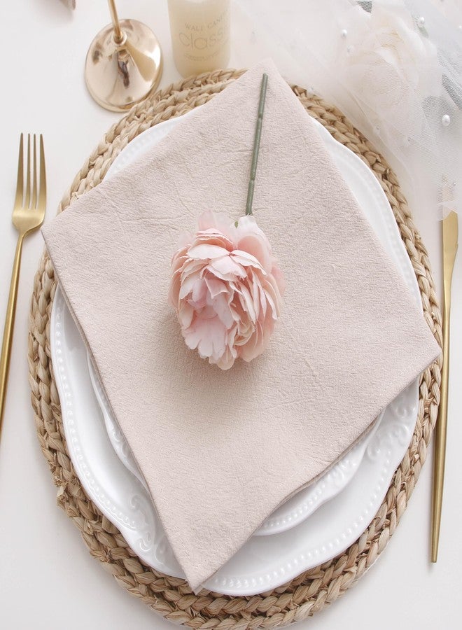 JINVASE Dinner Cloth Napkins Bulk,100% Soft Cotton Linen Napkins,Washable Fall Napkins with Hemmed Edges for Wedding Decorations Christmas,16”*16”,(Set of 12, Pink) - Image 5