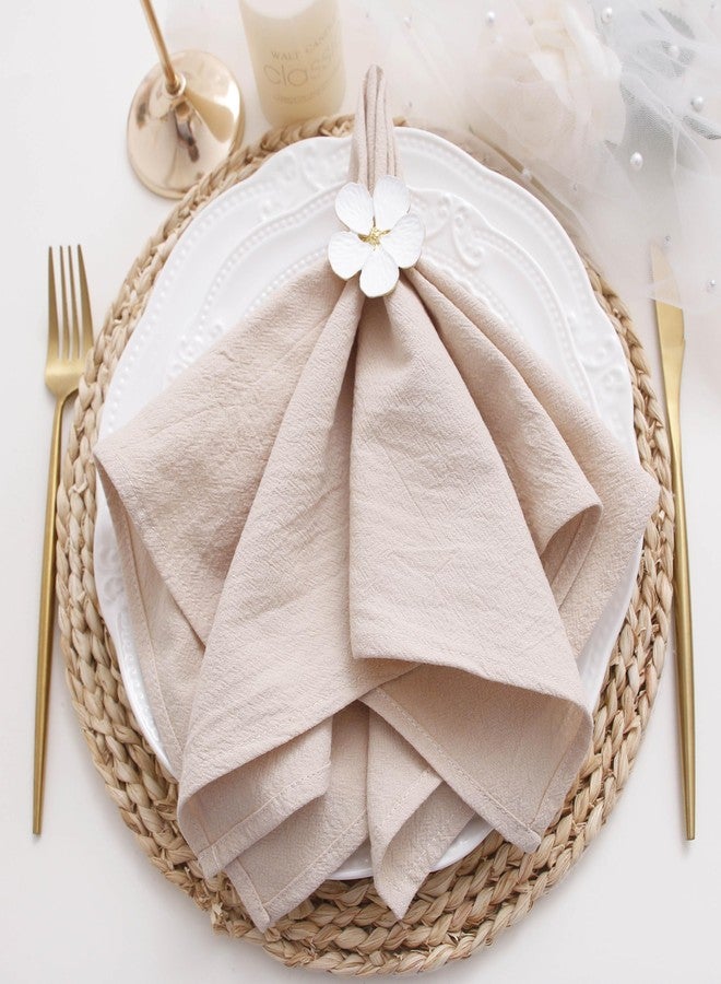 JINVASE Dinner Cloth Napkins Bulk,100% Soft Cotton Linen Napkins,Washable Fall Napkins with Hemmed Edges for Wedding Decorations Christmas,16”*16”,(Set of 12, Pink) - Image 1