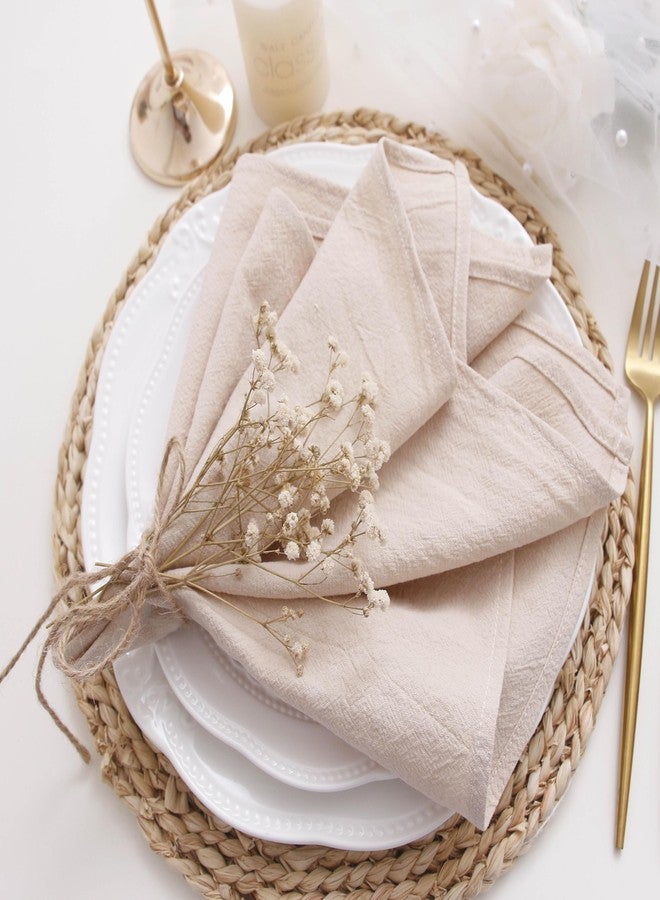 JINVASE Dinner Cloth Napkins Bulk,100% Soft Cotton Linen Napkins,Washable Fall Napkins with Hemmed Edges for Wedding Decorations Christmas,16”*16”,(Set of 12, Pink) - Image 2