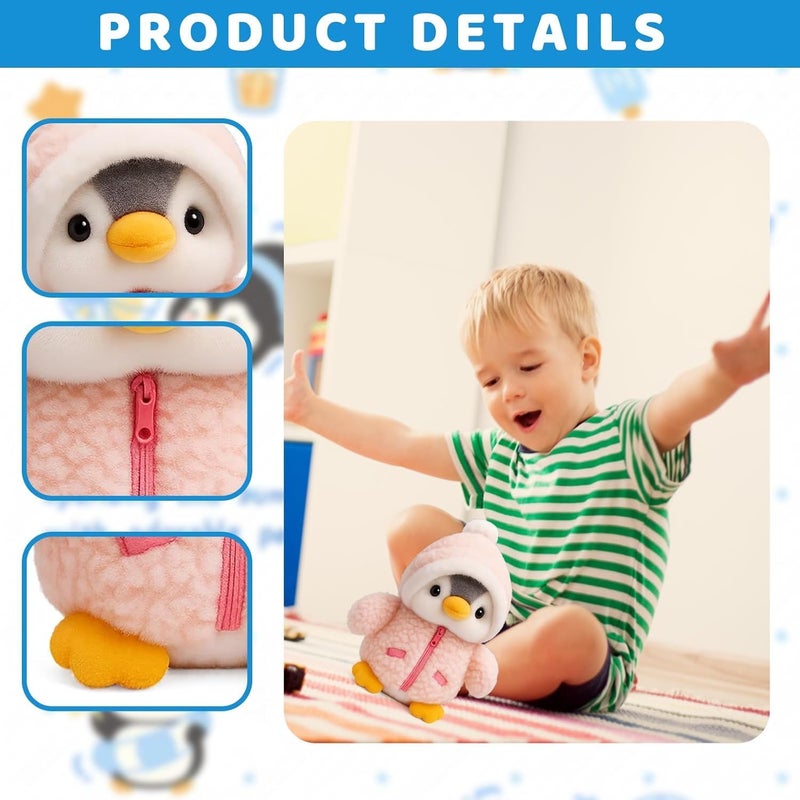 Pink Penguin Plush Plaything - Soft Cuddly Stuffed Animal for Kids & Adults, Adorable Companion for Birthday, Christmas & Gift Giving (25cm) - Image 3