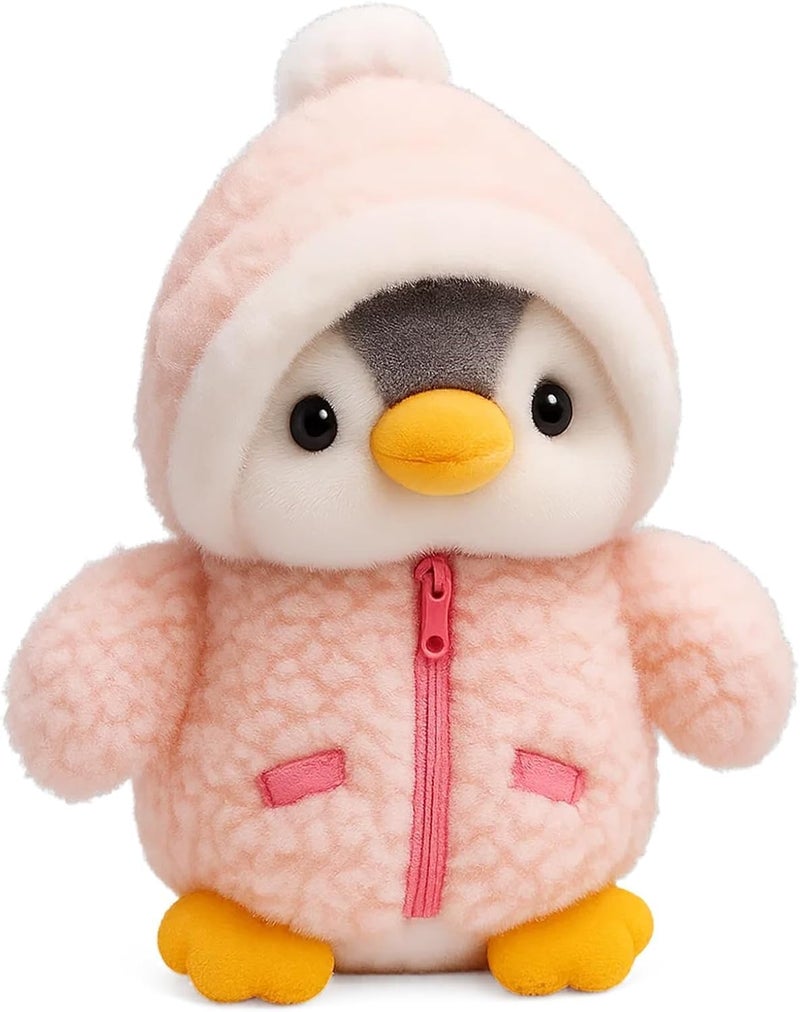 Pink Penguin Plush Plaything - Soft Cuddly Stuffed Animal for Kids & Adults, Adorable Companion for Birthday, Christmas & Gift Giving (25cm) - Image 1