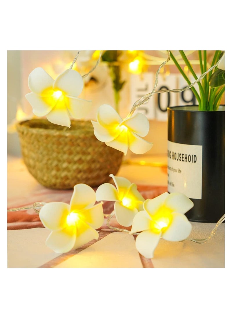 SYOSI LED Artificial Plumeria Flower String Lights Hawaiian Foam USB Powered Fairy for Bedroom Birthday Wedding Beach Party  - Image 5