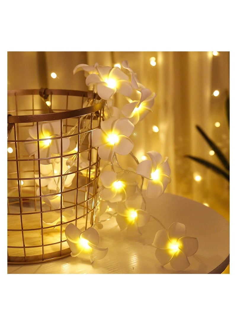 SYOSI LED Artificial Plumeria Flower String Lights Hawaiian Foam USB Powered Fairy for Bedroom Birthday Wedding Beach Party  - Image 3