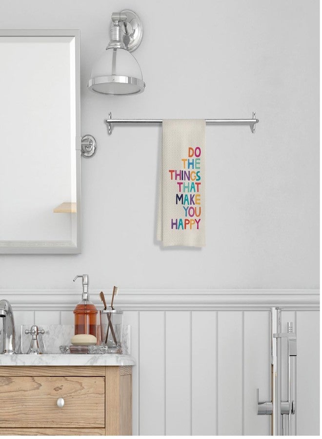 COWEB Motivational Gifts Kitchen Towels - Do the Things that Make You Happy, Inspirational Gifts for Women Teen Girls, Decorative Hand Towels for Bathroom, Dish Towels with Saying - Image 5