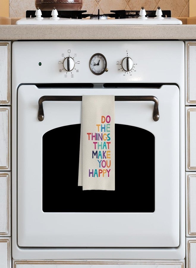 COWEB Motivational Gifts Kitchen Towels - Do the Things that Make You Happy, Inspirational Gifts for Women Teen Girls, Decorative Hand Towels for Bathroom, Dish Towels with Saying - Image 4