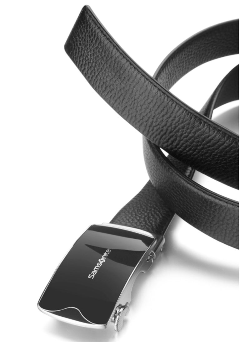 Samsonite Amare II Auto TD Split Buckle Leather Belt, Black|Stylish|Premium Quality|Sleek Metallic Logo|Automatic Buckle - Image 3