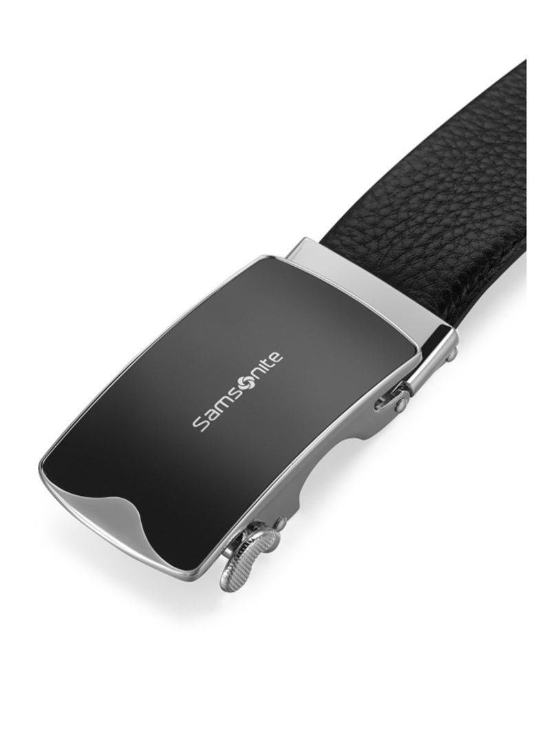 Samsonite Amare II Auto TD Split Buckle Leather Belt, Black|Stylish|Premium Quality|Sleek Metallic Logo|Automatic Buckle - Image 4