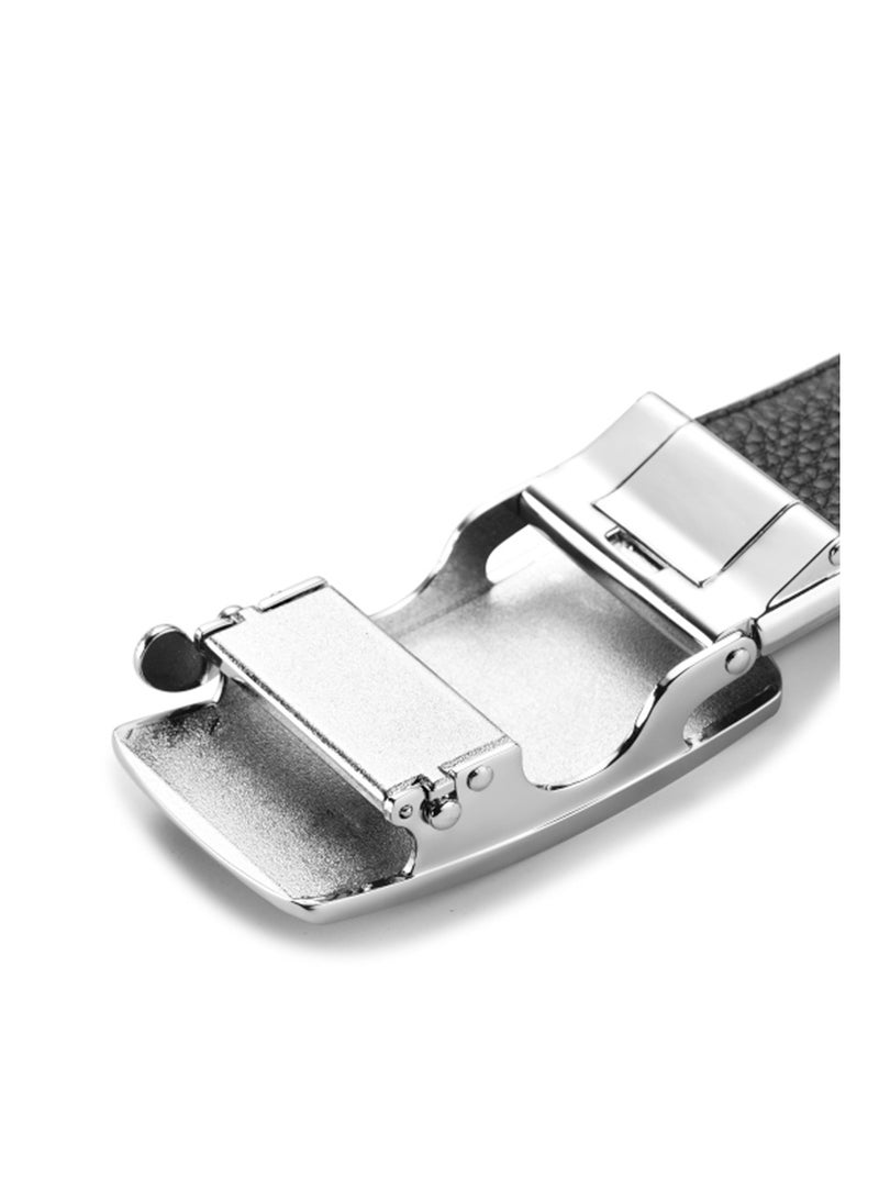 Samsonite Amare II Auto TD Split Buckle Leather Belt, Black|Stylish|Premium Quality|Sleek Metallic Logo|Automatic Buckle - Image 2