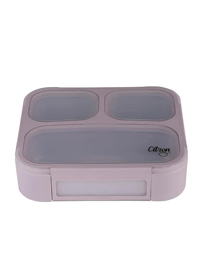 Citron Bento Box Lunchbox Comes With Fork And Spoon, Snack And Portion Control Containers For Kids And Adults, Leakproof And Bpa Free - Purple