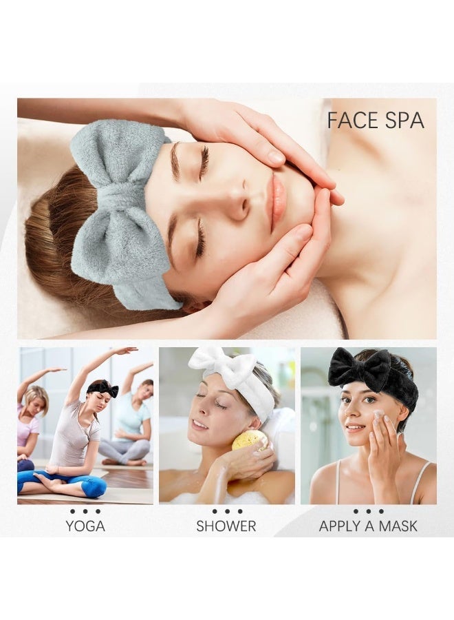 KIKI Spa Headband, Microfiber Bow Tie Headband for Face Washing, Skincare, Makeup, Sports, Elastic Hair Band for Women and Girls - Image 3