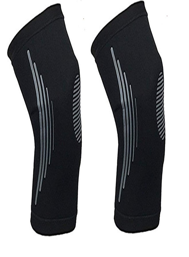 LAFILLETTE 1 Pair Gel Elastic Sports Leg Knee Support Brace Wrap Protector Pads Knee pads Sleeve Cap Patella Guard Volleyball (Black) - Image 1