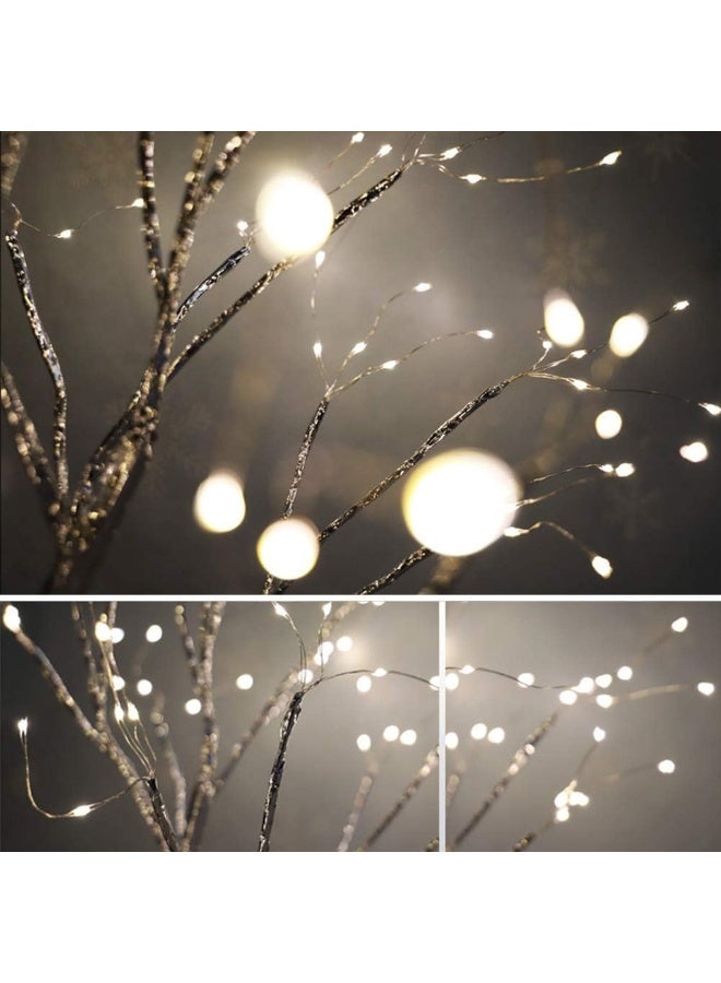 توشيونيكس مصباح طاولة إضاءة ليلية ، سلك نحاسي مطور ، فرع شجرة بونساي ، USB وبطارية تعمل بالطاقة 36 مصباح LED أبيض دافئ لتزيين المنزل ، لافتة زفاف ، غرفة الأطفال ، ديكور غرفة نوم الكريسماس - Image 4