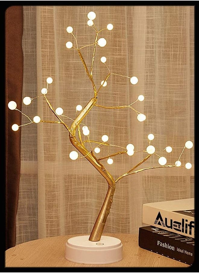 Toshionics Night Light Table Lamp Upgraded Copper Wire Bonsai Tree Branch USB & Battery Powered 36 Warm White LED For Home Decoration Wedding Sign Children's Room Christmas Bedroom Decor  - Image 2