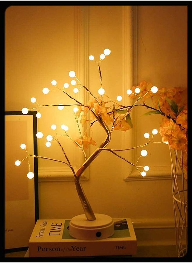 Toshionics Night Light Table Lamp Upgraded Copper Wire Bonsai Tree Branch USB & Battery Powered 36 Warm White LED For Home Decoration Wedding Sign Children's Room Christmas Bedroom Decor  - Image 5