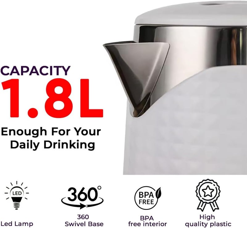 BENKING Electric Kettle Water Boiler Auto Shutoff Cool Touch Outer Body 1.8L - BKK6088 - Image 2