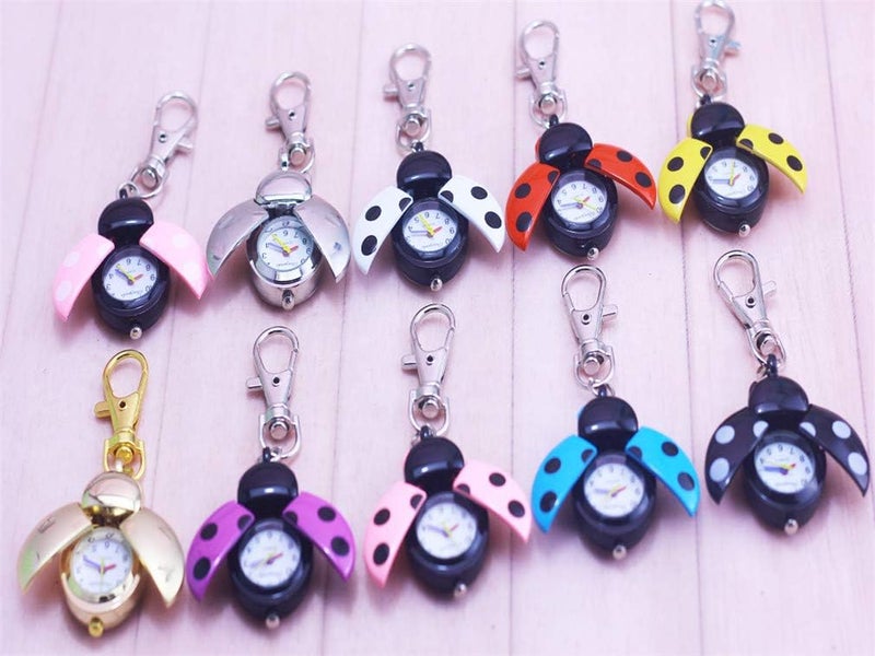 JSHE Fashion Women's Men's Ladybug Vintage Quartz Animal Keychain Pendant Gift Watch - Image 4
