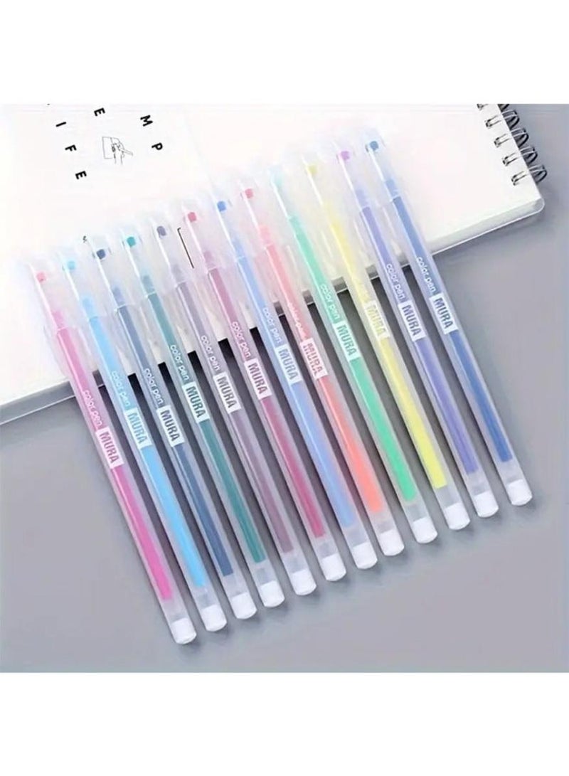ميرا مجموعة أقلام جل ملونة مؤلفة من 12 قلمًا، أقلام كوايي ذات رؤوس دقيقة بعرض 0.5 مم، أقلام جل مقاومة للماء للفنانين وطلاب المدارس ومخططي الوقت ومن يكتبون في المفكرات، للرسم والتخطيط (12 لونًا). - Image 4