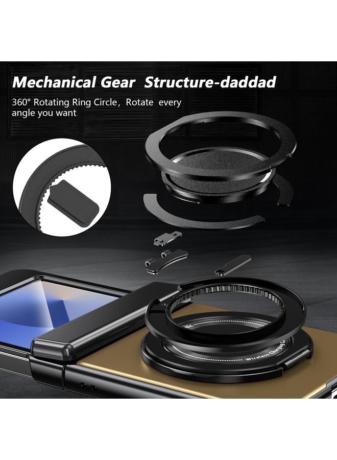 S-TOP Case For Samsung Galaxy Z Flip6 Gold Medal Rotating Folding Series Ring Holder Phone Case - Image 4