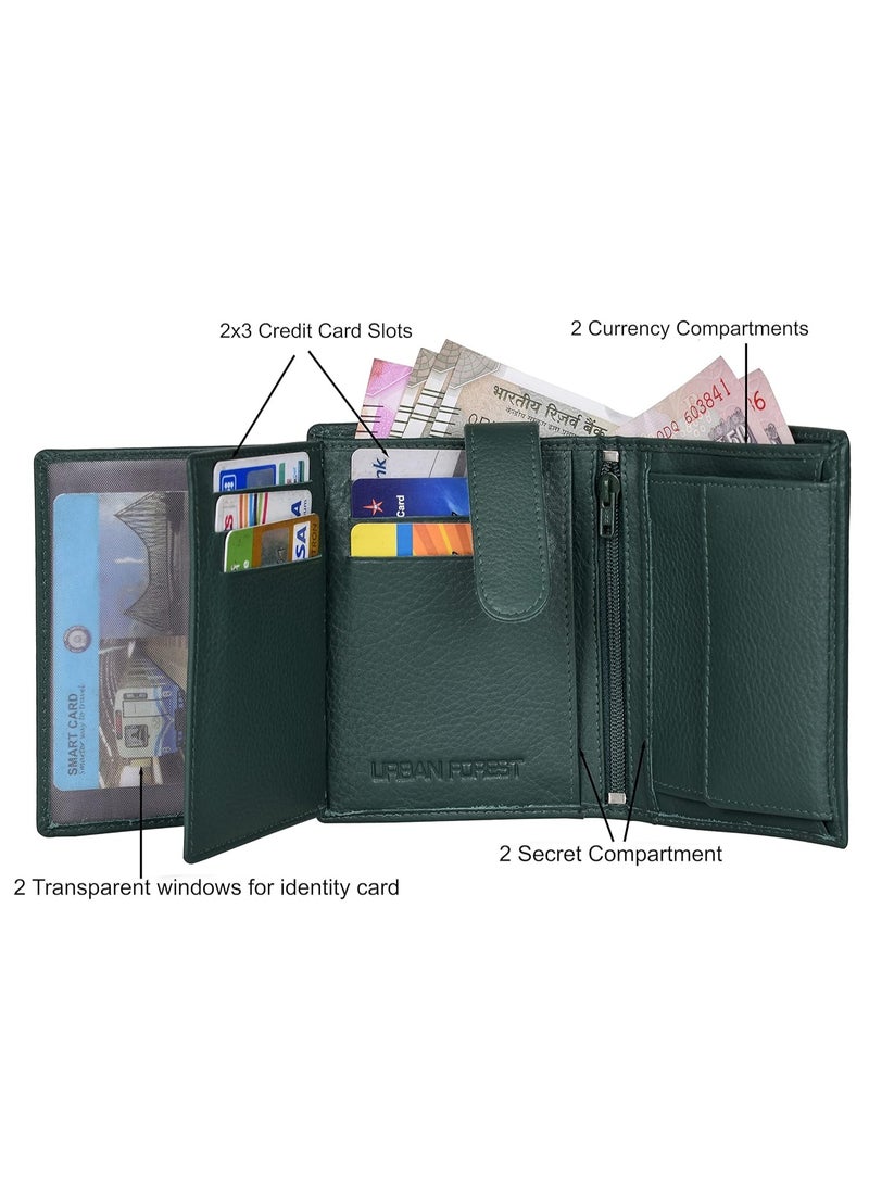 URBANFOREST URBAN FOREST Orlando Mens Leather Wallet, Green - Image 3