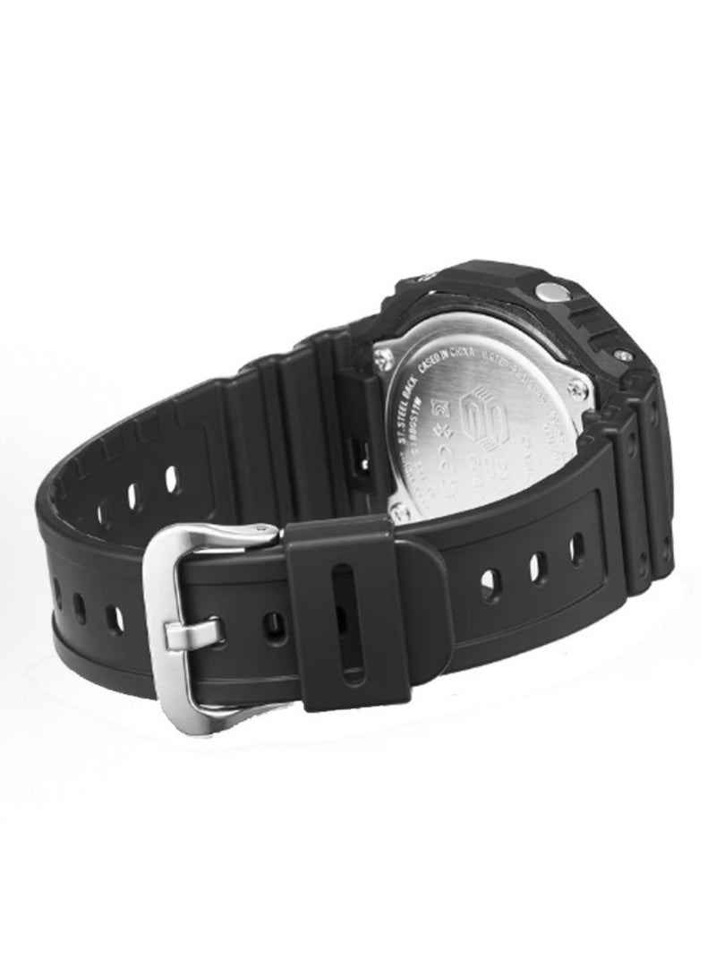 CASIO Casio LCD/pointer dual display series 2100 series 200m waterproof Shi Ying movement resin strap Japanese and Korean watches men and women with the same black dial. - Image 2