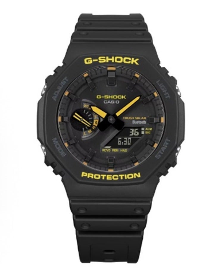 CASIO Casio LCD/pointer dual display series 2100 series 200m waterproof Shi Ying movement resin strap Japanese and Korean watches men and women with the same black dial. - Image 1