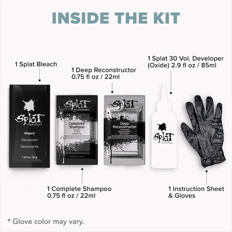 Splat Lightening Bleach Kit, 1 Application, Includes Oxide, Lightening Bleach Powder, Complete Shampoo & Deep Reconstructor Conditioner, Hair Bleach Kit Lifts 3-5 Levels, Vegan & Cruelty Free - Image 5