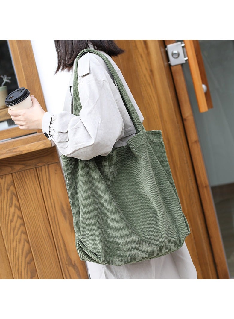 Large Capacity Corduroy Tote Shopping Bag For Woman - Image 1