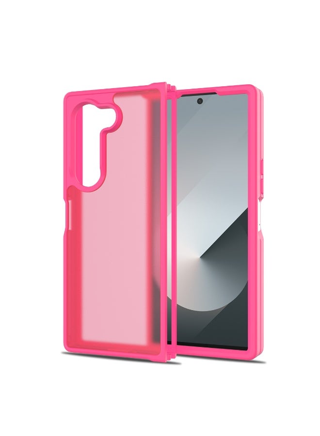 NIBEMINENT Four Corners Of Fall Prevention Protection Case With Magsafe For Samsung Galaxy Z Fold 7, Rose Red