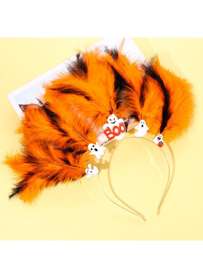 YAHPERN Halloween Headband For Women Halloween Custome Accessories Cute Pumpkin Turkey Hairband Fall Festive Hair Accessory Halloween Thanksgiving Party Jewelry Gifts (Ghost)  - Image 3