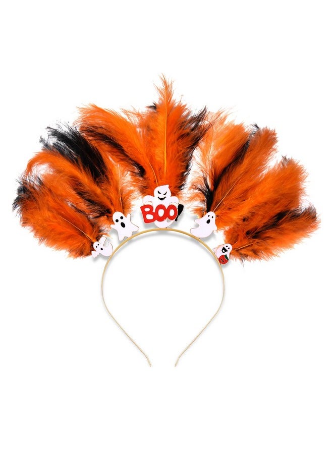 YAHPERN Halloween Headband For Women Halloween Custome Accessories Cute Pumpkin Turkey Hairband Fall Festive Hair Accessory Halloween Thanksgiving Party Jewelry Gifts (Ghost)  - Image 1