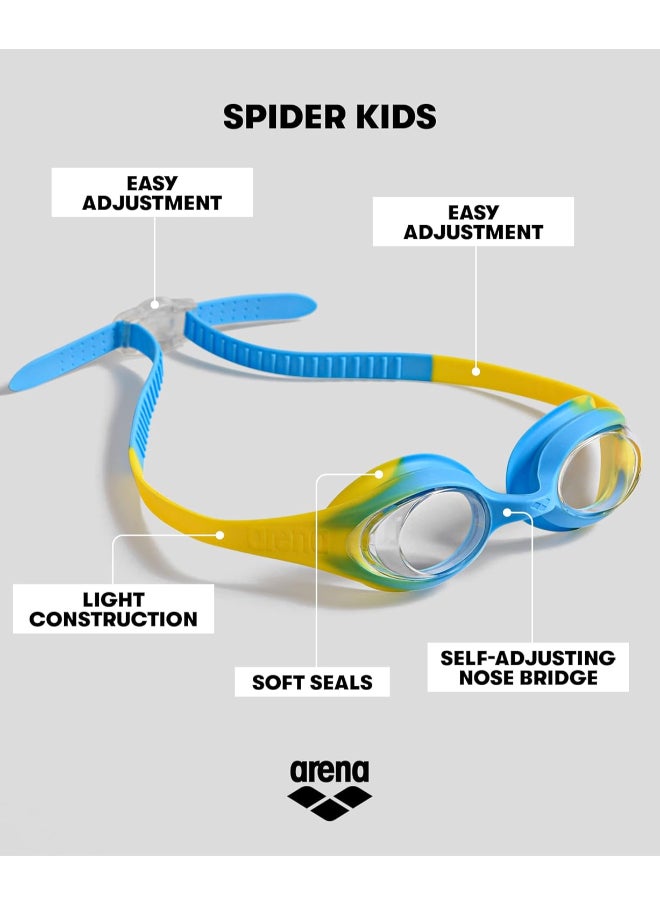 Arena Spider Junior Swim Goggles – Anti-Fog Silicone Seal for Kids (Ages 6–12)