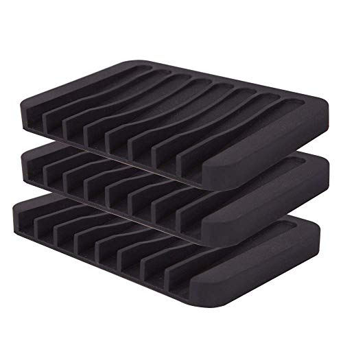 Baskety Silicone Soap Holder, Pack of 3 (Black) - Image 1