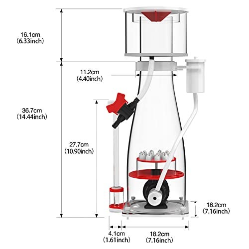 MagTool Aquarium in-Sump DC Protein Skimmer, with Controllable DC Pinwheel Pump for Up to 135-185Gal Reef Tank (N170 Plus) - Image 4