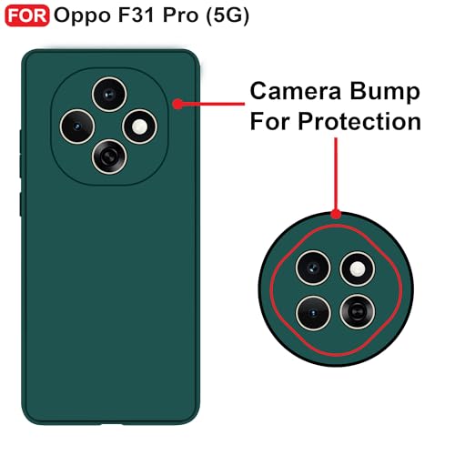 CEDO Back Cover for Oppo F31 Pro (5G) | Camera Bump Protection & Inner Velvet Fabric Lining | Ultra Slim Matte Soft Rubberised Case Cover (Green) - Image 3