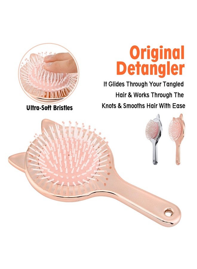 Aethland Toddler Hair Brush And Comb Set Kids Hair Brush｜1Pc Detangling Brush For Curly Hair And 1Pc Rainbow Color Hairdressing Comb Set For Fine Thick Hair - Image 2