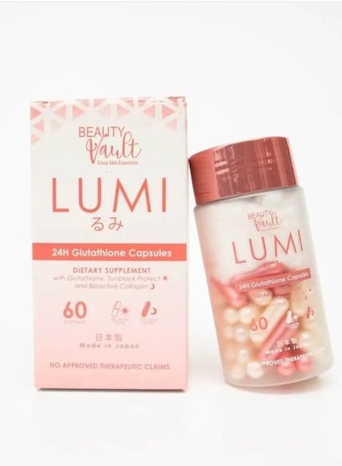 Beauty Vault Beauty Vault Lumi Skin Wellness Capsules - 60 Count |  Japanese-Formulated Glutathione + Collagen | Antioxidant Support for  Healthy-Looking Skin | Best Price Qatar