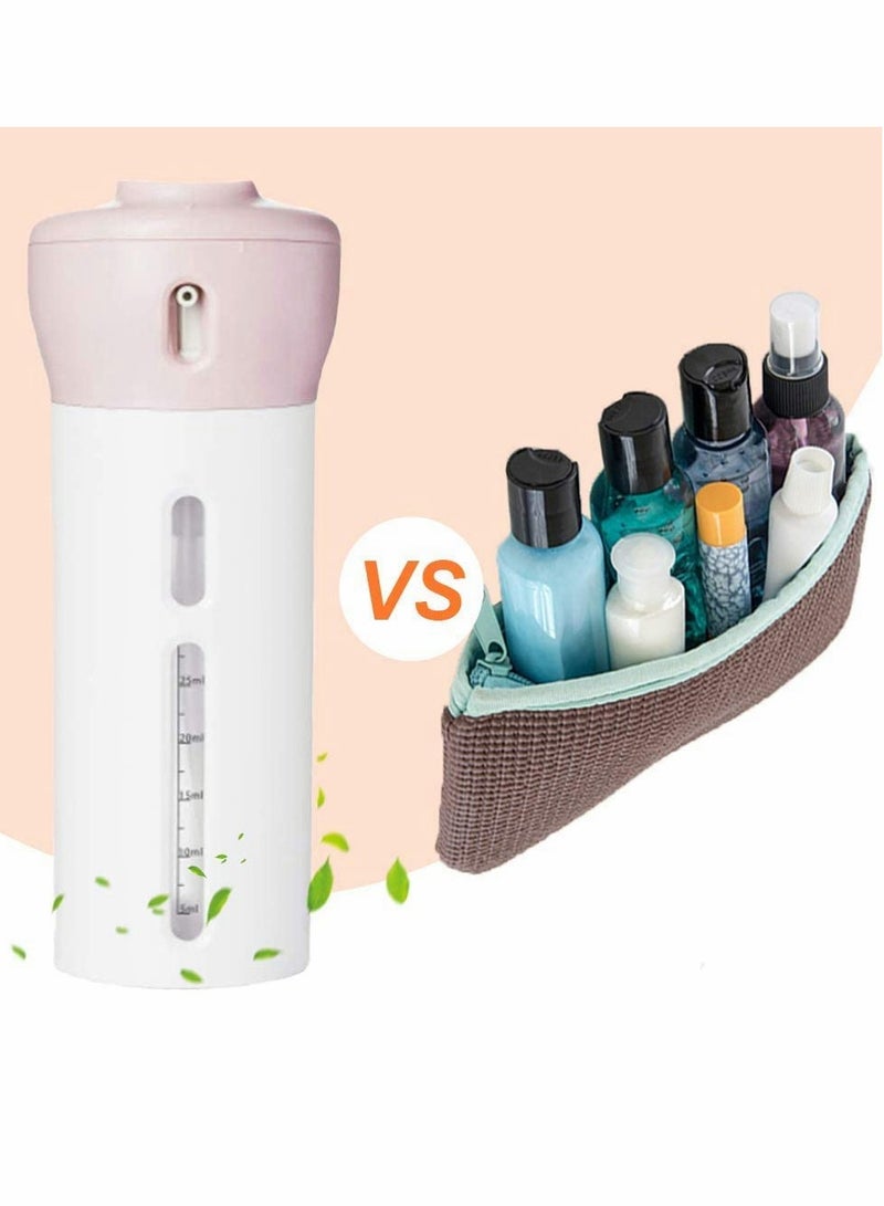 SOLARAE Travel Dispenser Bottle, 4 in 1 Travel Bottles for Shampoo Lotion Gel Set, Leak-proof Travel Containers Bottles for Toiletries Body Wash Liquid Cream(pink+gray) - Image 5