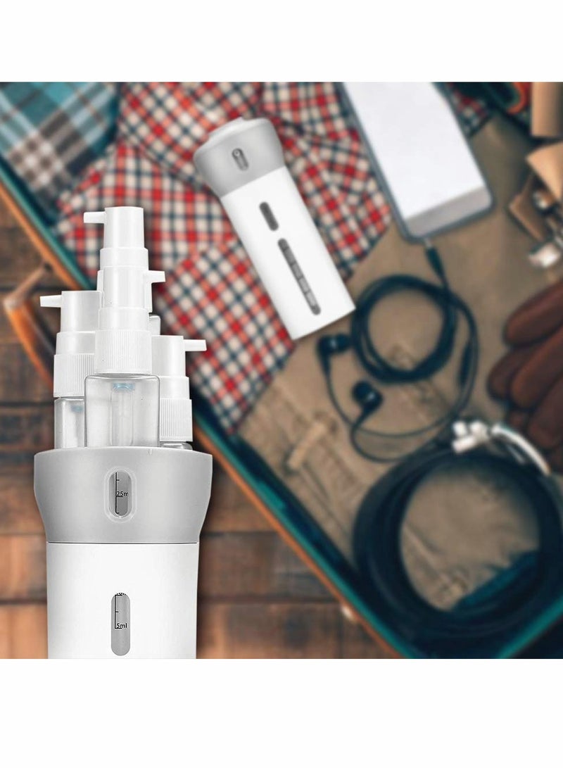 SOLARAE Travel Dispenser Bottle, 4 in 1 Travel Bottles for Shampoo Lotion Gel Set, Leak-proof Travel Containers Bottles for Toiletries Body Wash Liquid Cream(pink+gray) - Image 3