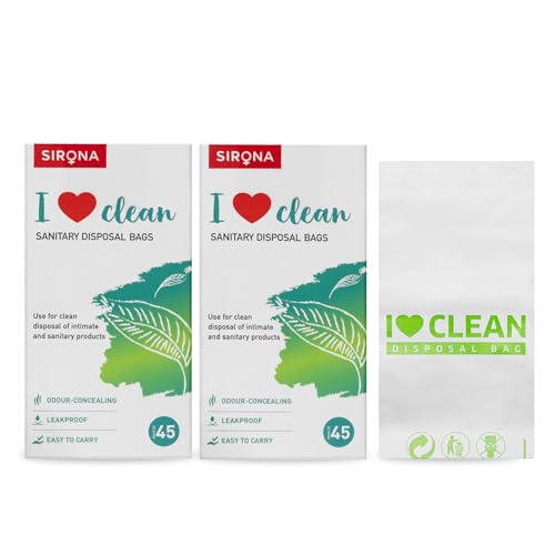 Sirona Personal Disposal Bags 90 Count For Discreet Disposal of Sanitary Pads Panty Liners Tampons Condoms Compact OdourResistant Design - Image 1
